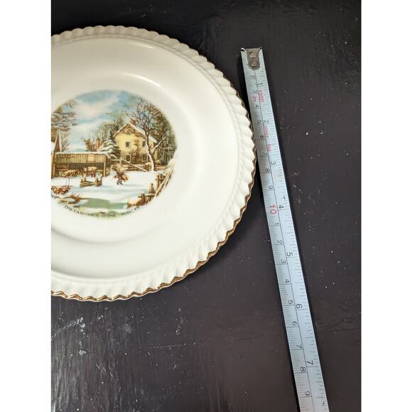 Currier&Ives 7 plate collection with pie server - Picture 4 of 16